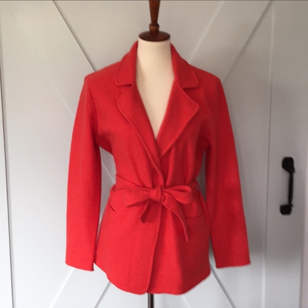 EUC Anthro {Sparrow} Coral Wrap Sweatercoat/Jacket